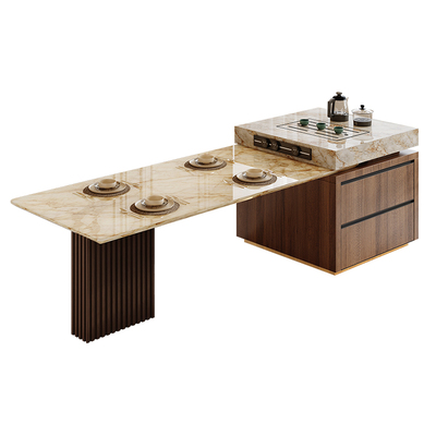 兰朵达天然奢石岛台餐桌宝格丽金