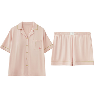 红豆睡衣女棉春夏季薄款凉感冰丝短袖居家服莫代尔女士家居服套装