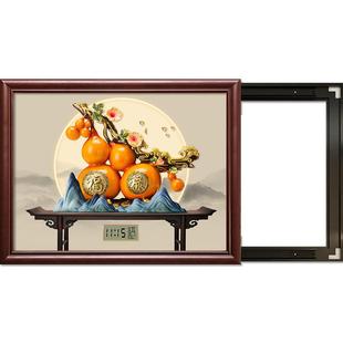 福星高照电表箱装饰画葫芦实木框配电箱挂画免打孔电闸盒电源开关
