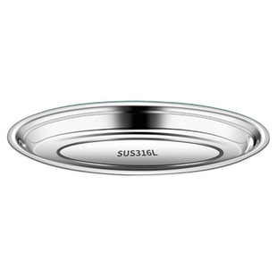 316不锈钢鱼盘食品级家用蒸鱼专用盘子餐盘椭圆托盘大号菜盘碟子