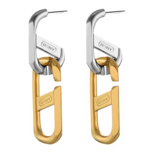 RSNY链式造型耳环金色气质欧美百搭高级耳饰耳钉#R1862