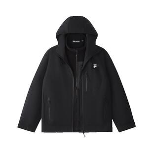 FILA FUSION斐乐潮牌上衣两件套男2026春季新款休闲宽松连帽外套