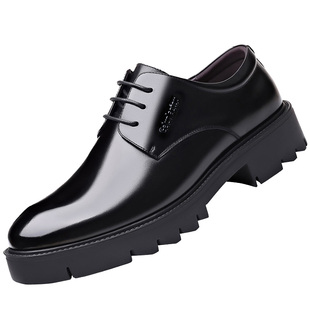 格伦老头男士增高皮鞋男真皮8cm商务正装系带休闲鞋透气厚底鞋5CM