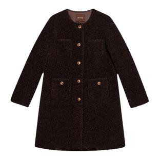 YINER音儿专选2025春季新款雅丹风中长款环保羊毛皮草大衣外套