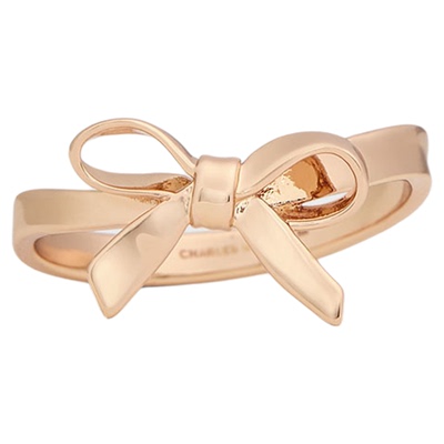 CHARLES&KEITH25冬新品CK5-32120448简约蝴蝶结造型闭口戒指女戒