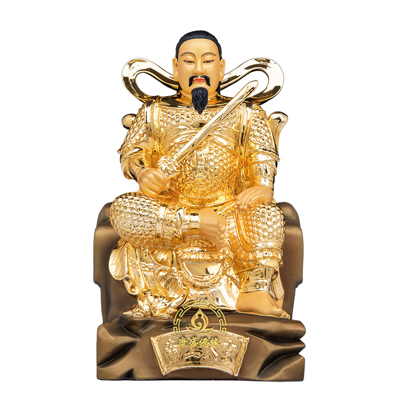 玄天上帝铜雾金身神像招财摆件