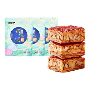德缘合厚切枣仁派168g无添加新疆特产红枣夹核桃仁夹心枣糕小零食