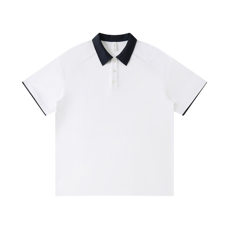 翻领POLO衫短袖定制印logo男女工作服刺绣冰丝透气T恤奶茶店工装
