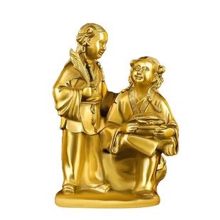 纯黄铜和合2贤摆件和合二圣卧室客厅饰品摆件夫妻和合送新婚礼物