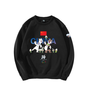 中国队2026年米兰科尔蒂纳助威冬奥会圆领卫衣男女儿童装学生长袖