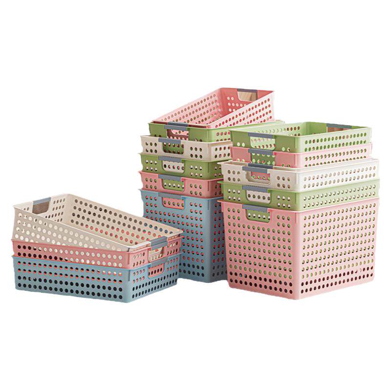 塑料收纳筐家用桌面收纳盒厨房小杂物收纳篮子幼儿园零食玩具盒子