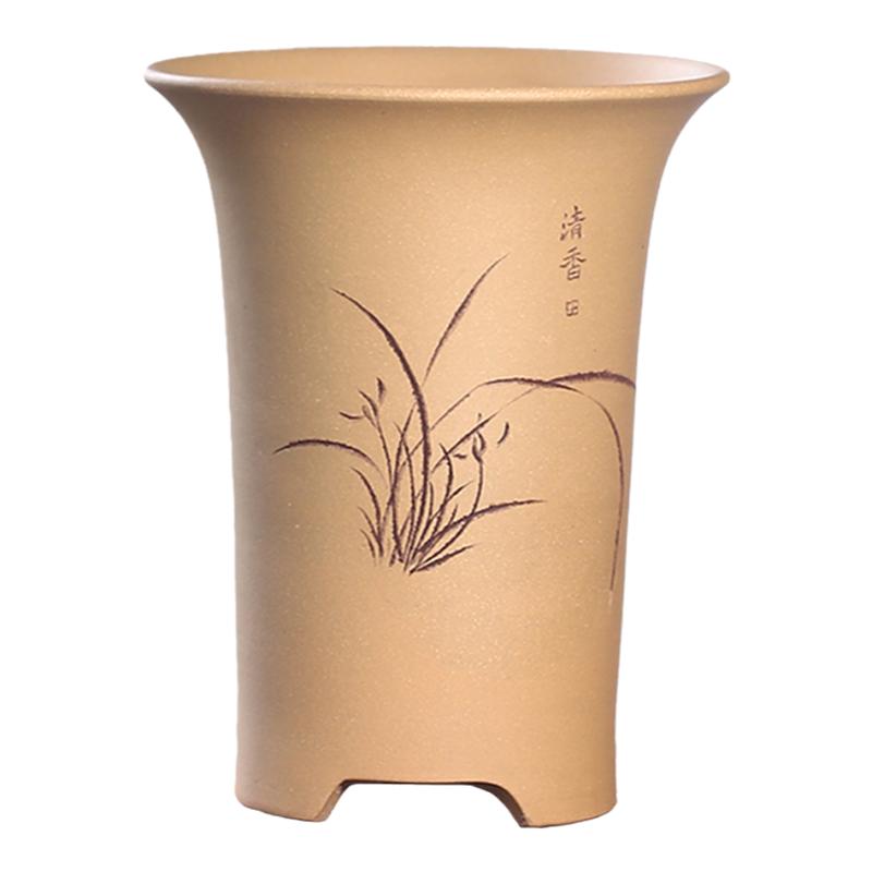神力紫砂花盆陶瓷兰花盆盆景盆简约个性多肉花盆绿萝 君子兰花盆