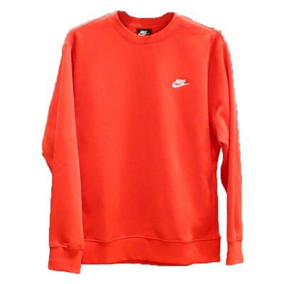 NIKE耐克红色卫衣男女春新款运动服休闲圆领针织套头衫BV2663-657