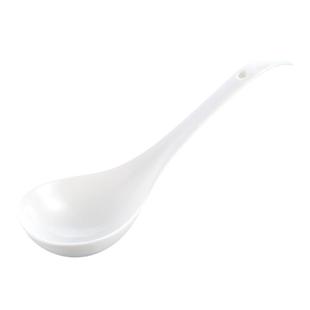 酒店餐具镁质白瓷日韩式创意长柄米饭汤匙弯柄汤勺盛饭盛汤大勺子