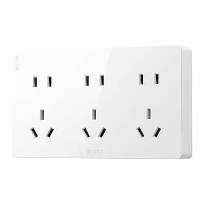 公牛15孔明装明线家用插座