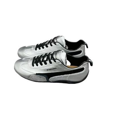 真皮系带平底德训鞋女春季新款