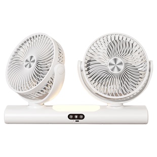 轻音强风双头循环扇可挂立可吊宿舍桌面户外带灯充电持久续航风扇