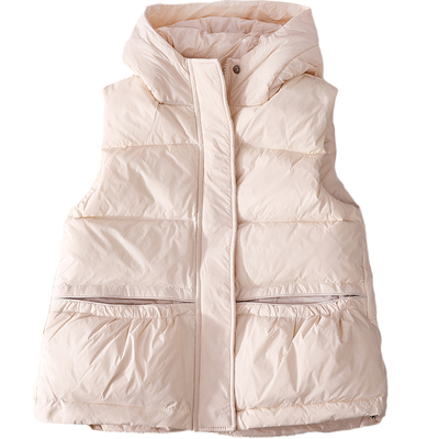 羽绒马甲女童冬装白鸭绒外穿背心