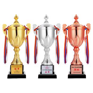 高档金属运动会足球篮球冠亚季军颁奖金银铜奖杯定制学生奖牌订制