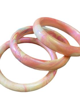 大漆飘漆工艺款手镯马卡龙色