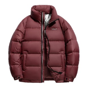 雪中飞男士短款立领鹅绒服羽绒衣外套银色内里潮 黑色 红色  蓝色