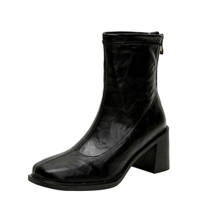 小码短靴313233粗跟高跟2025新款秋冬34瘦瘦靴子女小个子增高方头