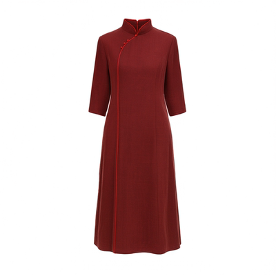 女士连衣裙修身收腰香薇姿桑蚕丝