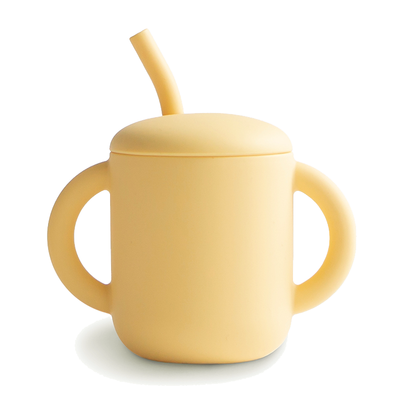 mushie婴儿硅胶吸管杯