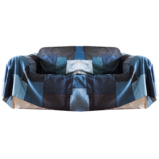 掬涵美式乡村风格牛仔拼布沙发巾沙发盖布沙发罩防尘盖布苫布