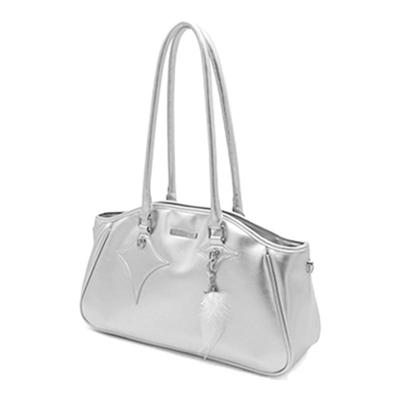 木与石银色托特包小众设计大容量