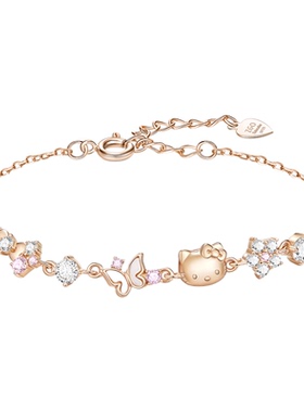 三丽鸥凯蒂猫手链女纯银小众