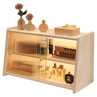 实木桌面收纳盒梳妆台化妆品护肤品整理柜子防尘置物架台面收纳柜