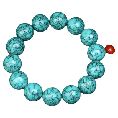 高瓷科技松绿松石手链湖北网花绿松单珠配饰老型珠优化仿松石手链