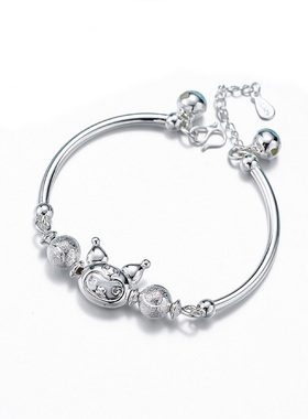 然然925银卡通手镯甜美可爱少女