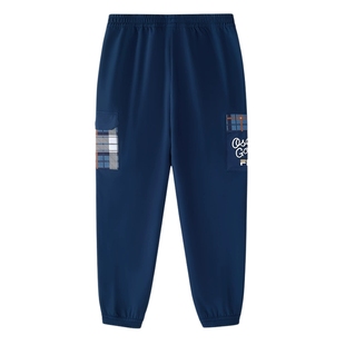 FILA KIDSx原田治联名系列斐乐儿童长裤2024冬季新款男中大童裤子