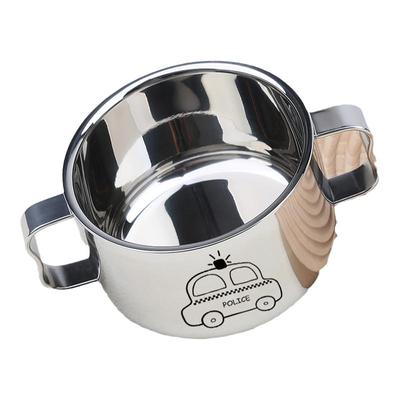 316不锈钢儿童带手柄汤碗小学生