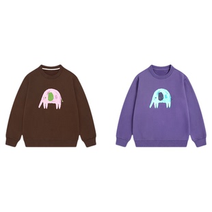 EBAER儿童加绒圆领卫衣2025冬季新款男童女童保暖加厚冬装上衣潮