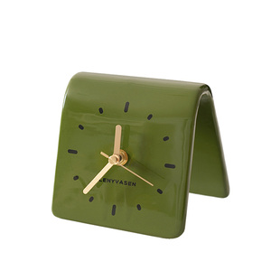 LENYVASEN 创意桌面摆件陶瓷时钟装饰品客厅卧室床头静音时尚座钟