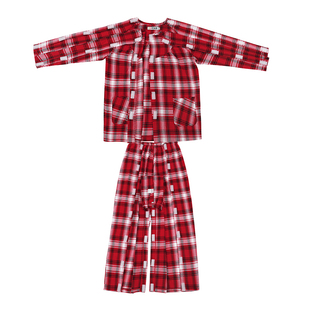 春秋款病号服骨折病人瘫痪卧床老人易穿脱睡衣裤子纯棉男女薄款