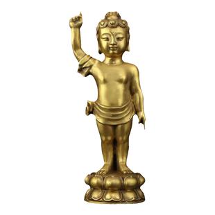 纯铜释迦牟尼佛像摆件黄铜太子佛宝宝佛浴佛明心见性家居客厅摆件