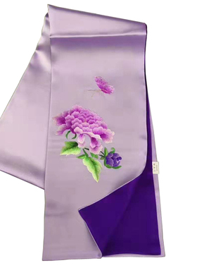 桑蚕丝真丝围巾手工刺绣