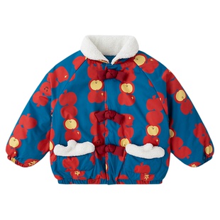 嘟嘟家儿童年服男童周岁礼服女童拜年服男宝棉服红色女宝年衣冬季