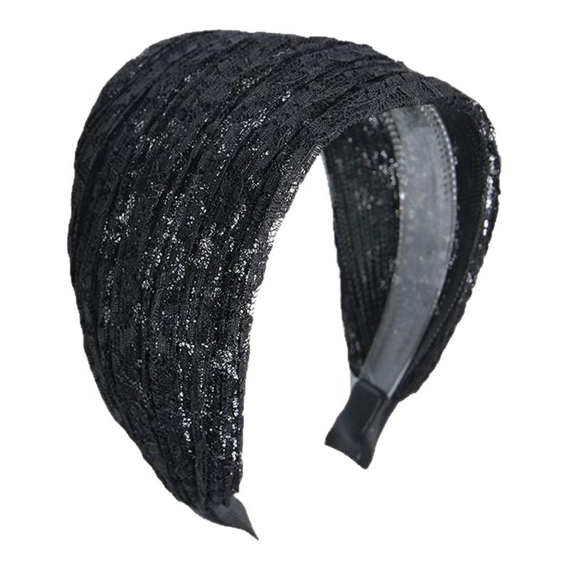 蕾丝宽边发箍女遮白发神器夏季透气束发头箍简约带齿防滑发卡头饰