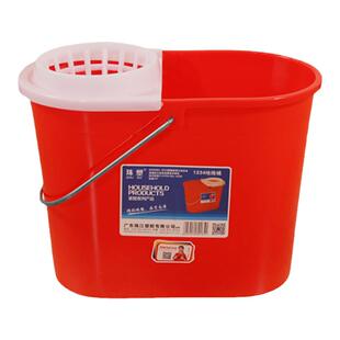 珠塑加厚地拖桶家用红色拖把桶墩布桶大号拖地桶清洁桶挤水桶桶罩