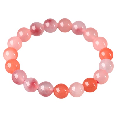 7A盐源玛瑙粉色玉髓多宝散珠子