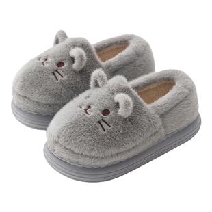 棉拖鞋男款包跟毛绒保暖室内家居厚底踩屎感可爱卡通防滑秋冬拖鞋