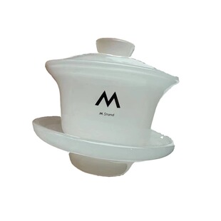 创意高颜值白领Mstand玉瓷咖啡杯盖碗茶杯潮物现代中式风185ml