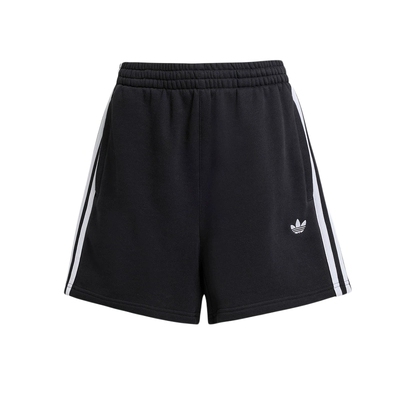 adidas阿迪达斯三叶草拉绳腰身五分裤夏棉女三条纹针织短裤JW5109