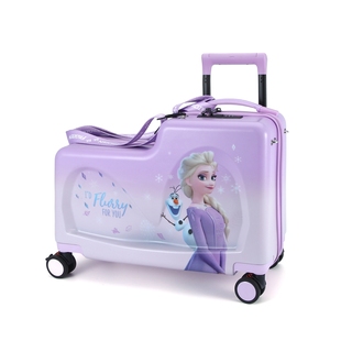 迪士尼20寸儿童拉杆箱可坐可骑行旅行箱艾莎公主行李箱可登机箱子