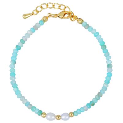 天然石碧玺手链女生珍珠精致手饰